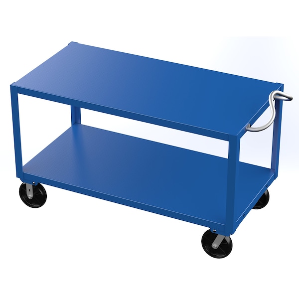 Blue Ergo-Handle Cart 2 Shelf Glass-Filled Nylon Casters 4000 lb 30x60